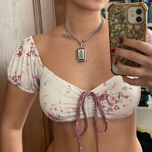 Stunning floral LoveShackFancy bikini top 🌸 size S